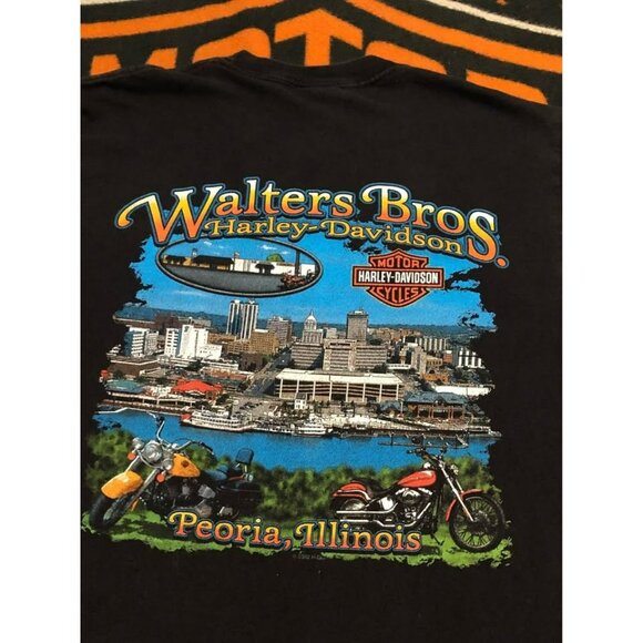 VTG 2002 Harley-Davidson T-shirt Medium Men PEORIA, ILLINOIS - Picture 2 of 5